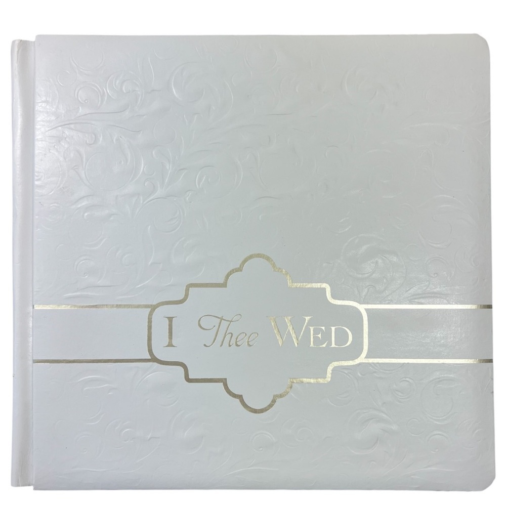 Creative Memories 12 x 12 I Thee WED Scrapbook Album White Gold Foil Wedding